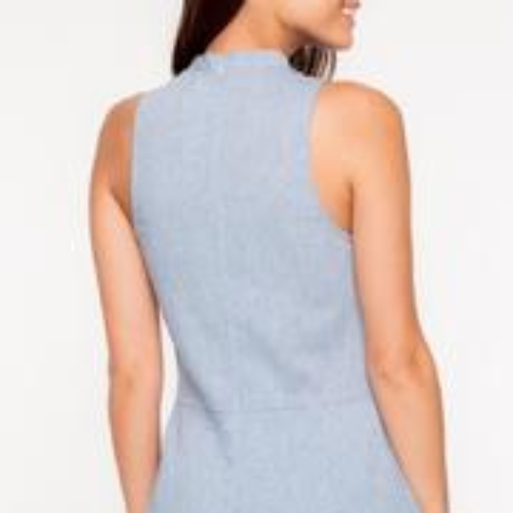 Everly S Blue Kaity Romper Solid Cotton Casual - Picture 3 of 7